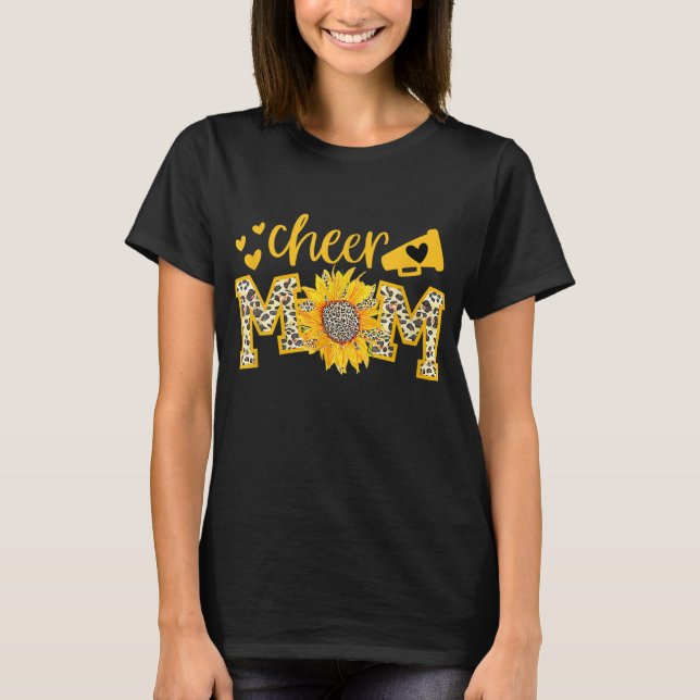Camiseta Chee Mãe Megaphone Cute Sunflower Leopard Cheetah (Frente)