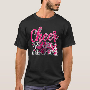 Camiseta Chee Mãe Preta Rosa Quente Leopard Cartas Cheio