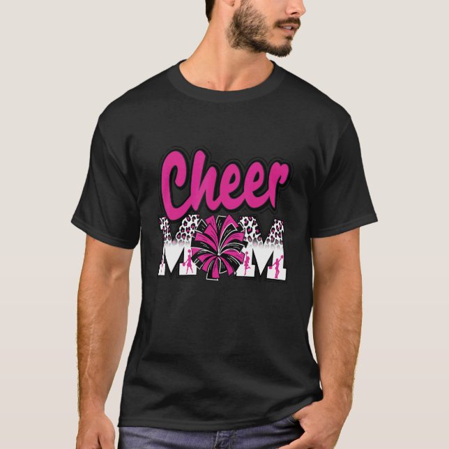Camiseta "Chee Mamãe Quente Pink Black Leopard Letters" "Ch (Frente)