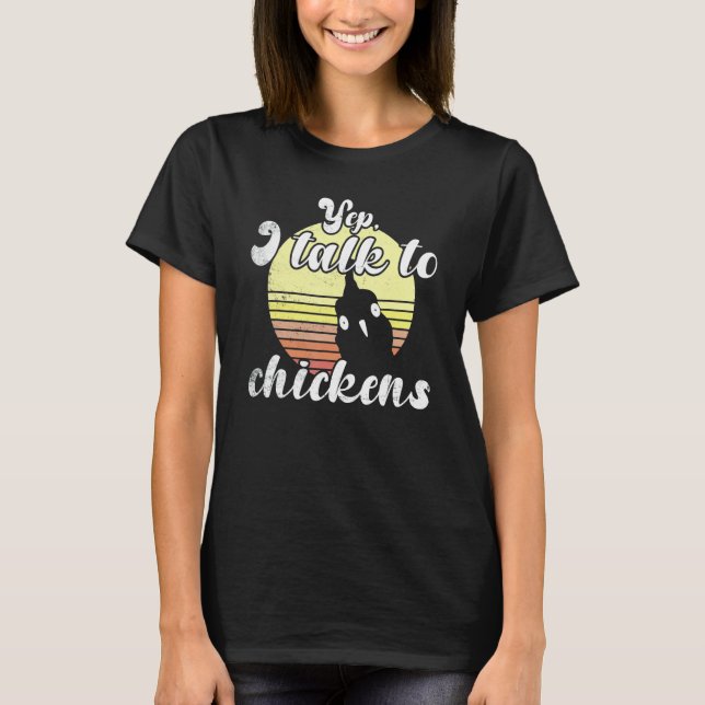 Camiseta Cheeky Chicken Sunset Yep Talk To Chickens Farm (Frente)