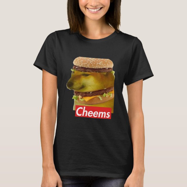 Camiseta Cheems Cheemsburbger Ironic Doge Meme (Frente)