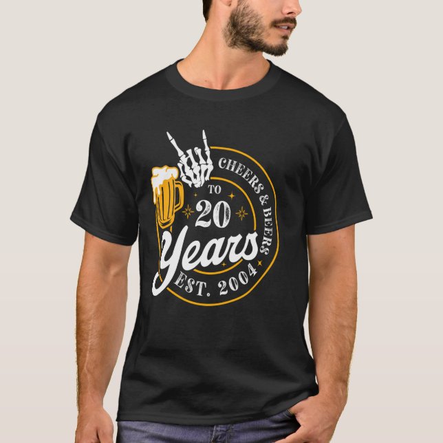 Camiseta Cheer & Beer até 20 anos EST. 2004 20 Birthday P (Frente)