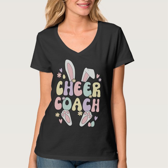Camiseta Cheer Coach Easter Bunny Cheerleading Coach Easter (Frente)