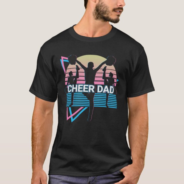 Camiseta Cheer Dad Cheerleader Retro Cheeerleading (Frente)