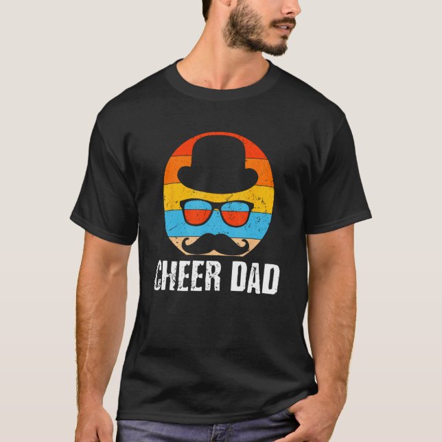 Camiseta Cheer Dad Fathers Day Cheerleading Parents Cheerle (Frente)