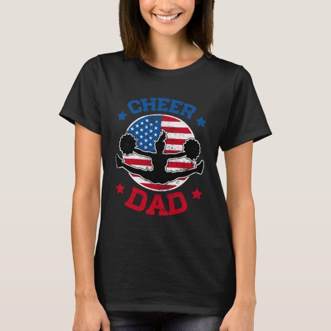 Camiseta Cheer Dad Proud Fathers Day Cheerleading Girl Comp (Frente)
