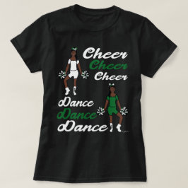 Camiseta Cheer/ Dança (Branco Verde)