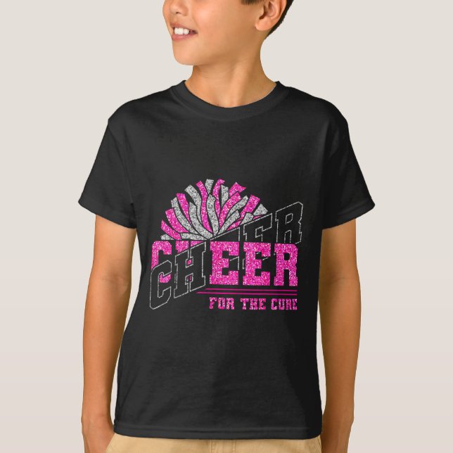 Camiseta Cheer For The Breast Cancer Awareness Cheer Mom Ma (Frente)