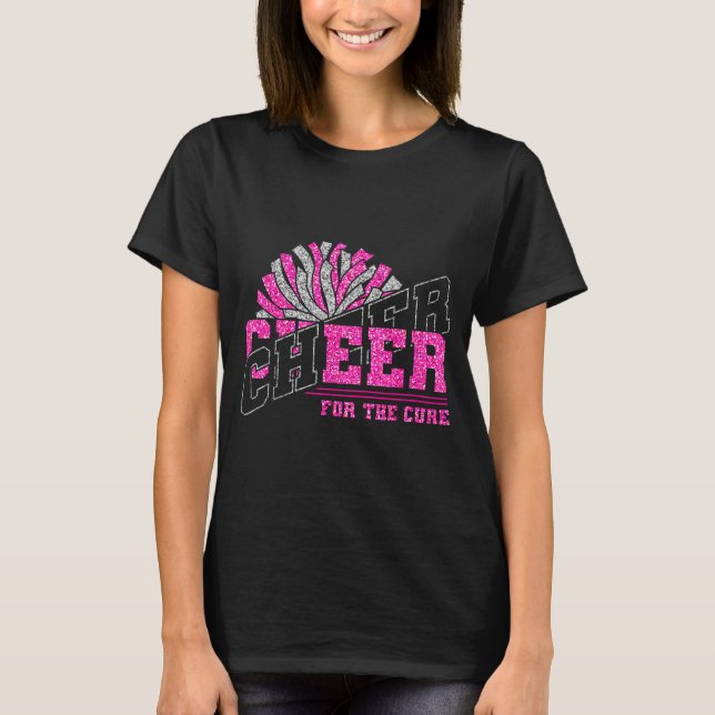 Camiseta Cheer For The Breast Cancer Awareness Cheer Mom Ma (Frente)
