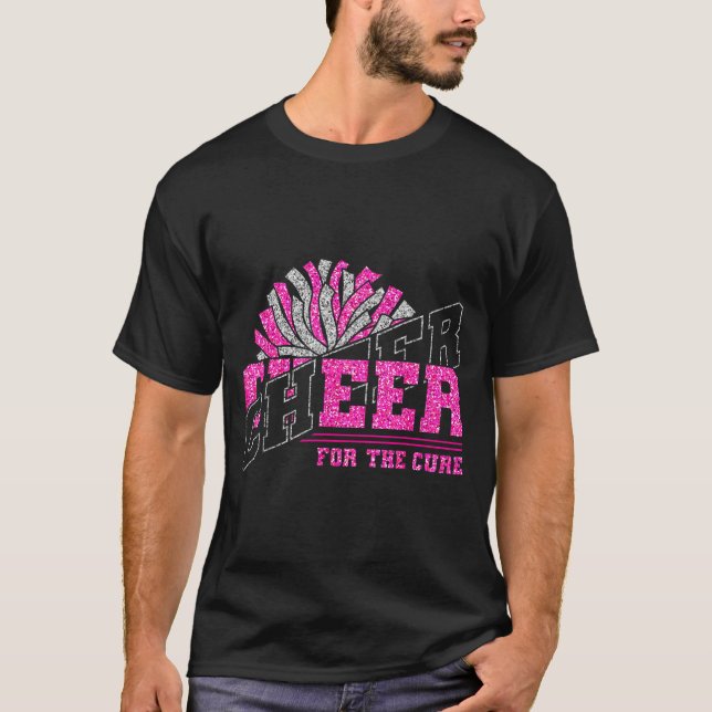 Camiseta Cheer For The Breast Cancer Awareness Cheer Mom Ma (Frente)