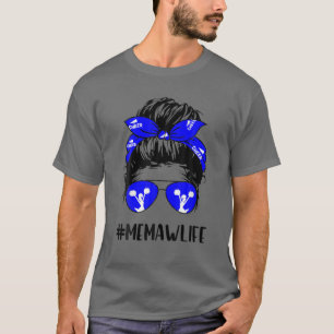 Camiseta Cheer Memaw Life Messy Bun Hair Cheerhead Mothe