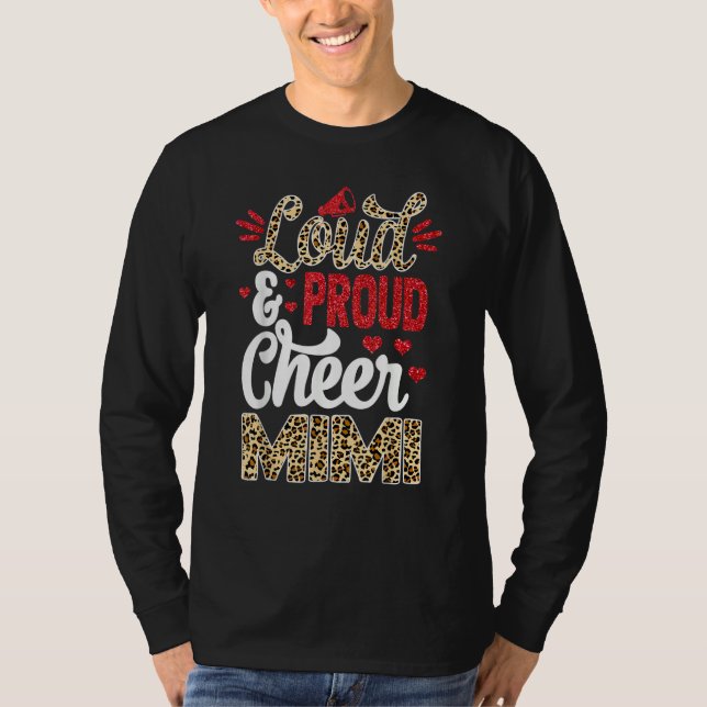 Camiseta Cheer Mimi Biggest Fan Leopard Print And Pom Pom (Frente)