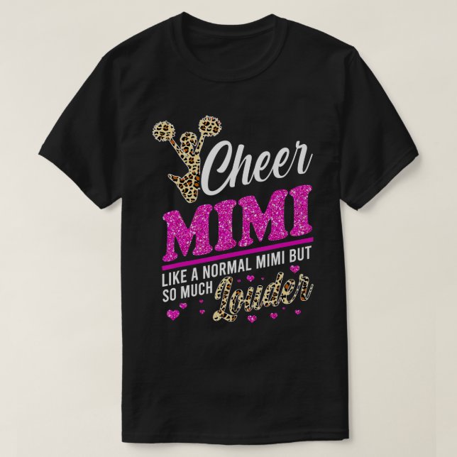 Camiseta Cheer Mimi Maior Impressão Fã Leopardo E Pom (Frente do Design)