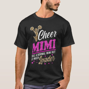 Camiseta Cheer Mimi Maior Impressão Fã Leopardo E Pom