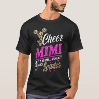 Camiseta Cheer Mimi Maior Impressão Fã Leopardo E Pom