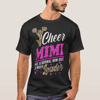 Camiseta Cheer Mimi Maior Impressão Fã Leopardo E Pom