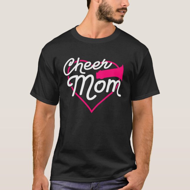 Camiseta Cheer Mom Love Support Heart Cheerleader Fun Spots (Frente)