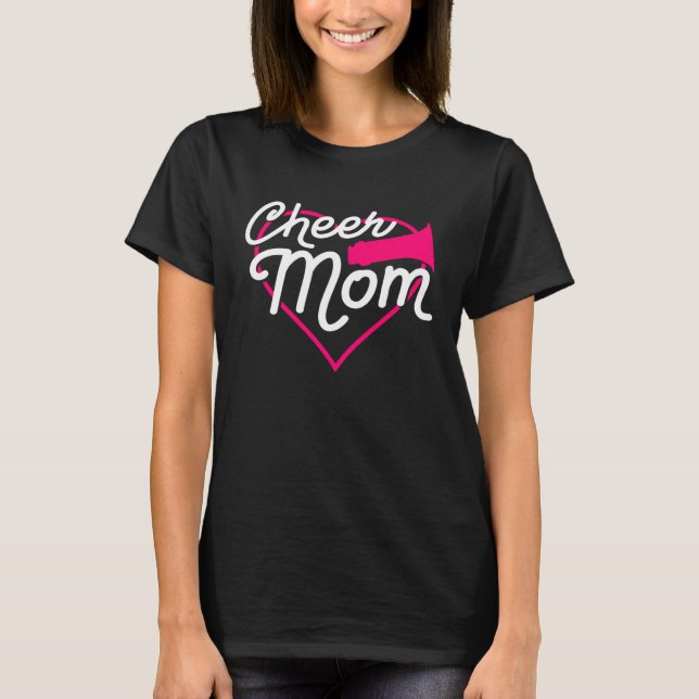 Camiseta Cheer Mom Love Support Heart Cheerleader Fun Spots (Frente)