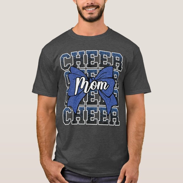 Camiseta Cheer Mom Mama Bow Sport Cheerleader Cheerleading  (Frente)