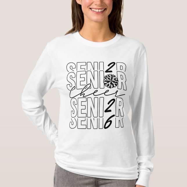 Camiseta Cheer Senior 2026 Mulheres LS (Frente)