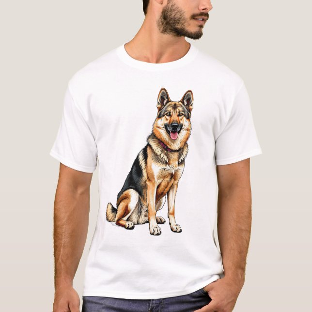 Camiseta Cheerful Czechoslovakian Wolfdog Dog (Frente)