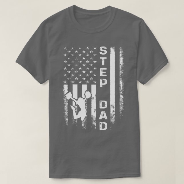 Camiseta Cheerhead Pai americano Flag Cheerhead Cheerlea (Frente do Design)