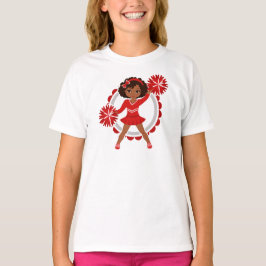 Camiseta Cheerleader - Alegre Americano Vermelho e Bonito