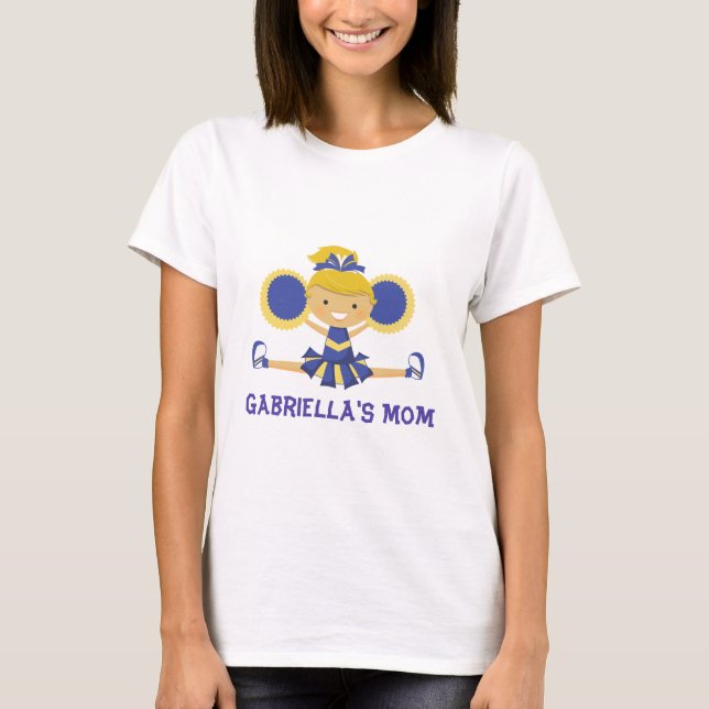 Camiseta Cheerleader azul & Dourado (Frente)