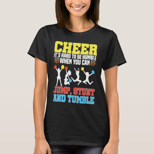 Camiseta Cheerleader Cheerleading  Cheer It´s hard to be Hu (Frente)