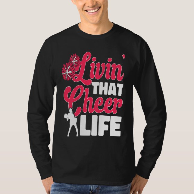 Camiseta Cheerleader Cheerleading  livin´that cheer life (Frente)