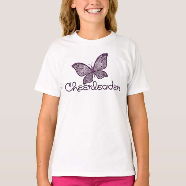 Camiseta Cheerleader da borboleta (Frente)