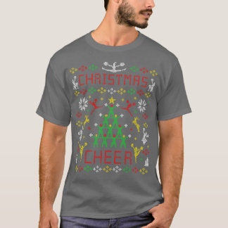 Camiseta Cheerleader de animação de natal, Christma feio