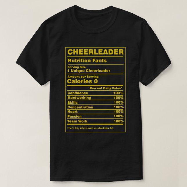 Camiseta Cheerleader de Fatos Nutricionais (Frente do Design)