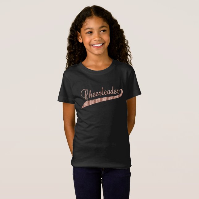 Camiseta Cheerleader Dourado rosa (Frente Completa)