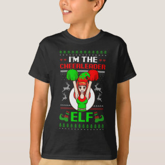 Camiseta Cheerleader Elf Design Christmas Cheerleading 
