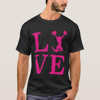 Camiseta Cheerleader Oferece Amor Cor-de-Rosa Cheerleadin