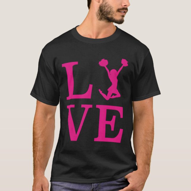 Camiseta Cheerleader Oferece Amor Cor-de-Rosa Cheerleadin (Frente)
