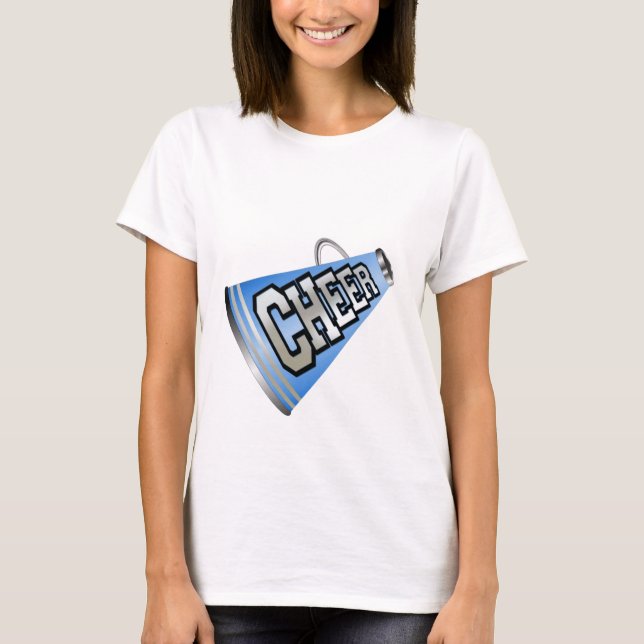 Camiseta Cheerleader T-Shirt Blue Megaphone (Frente)
