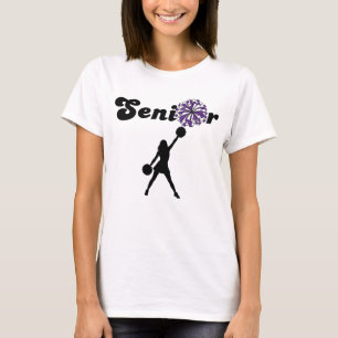 Camiseta Cheerleader Veterano de Dupla Face Roxo e Branco