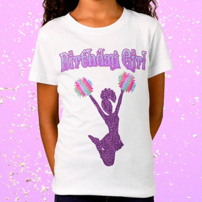 Camiseta Cheerleading "Birthday Girl" T-Shirt (Criador carregado)