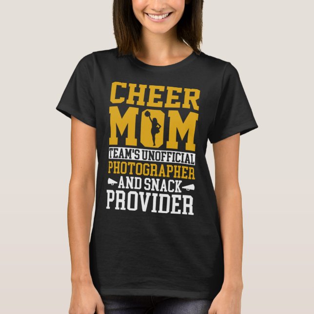 Camiseta Cheerleading Mom Unofficial Photographer Snack Pro (Frente)