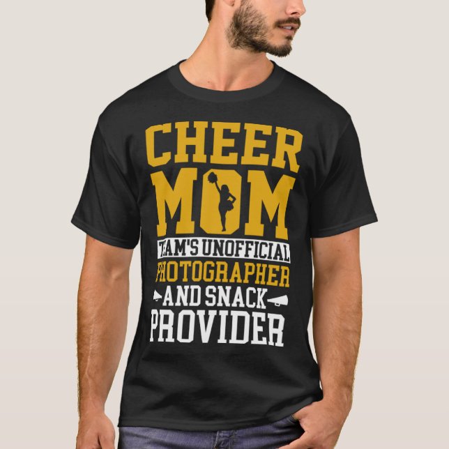 Camiseta Cheerleading Mom Unofficial Photographer Snack Pro (Frente)
