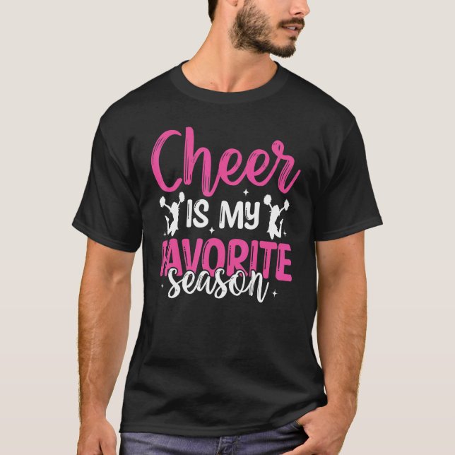 Camiseta Cheerleading Saying Slogan   Cheer Is My Favorite  (Frente)