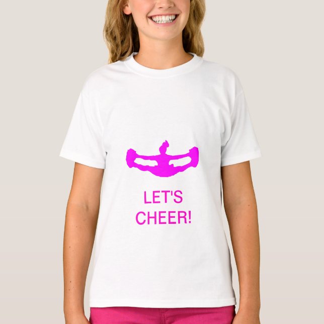Camiseta CHEERLEADING "VAMOS CHEER!" Camisa-T do Anel da Me (Frente)