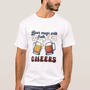 Camiseta CHEERS Canecas de Cerveja Retrô