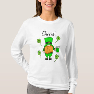 Camiseta Cheers Dia de São Patrício Leprechaun Cerveja