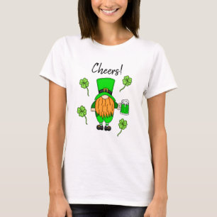 Camiseta Cheers Dia de São Patrício Leprechaun Cerveja