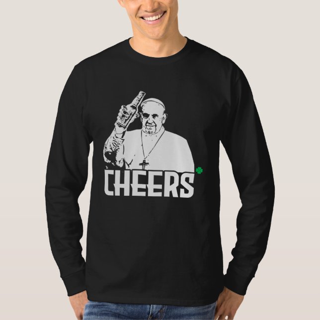 Camiseta Cheers pope  St Patricks Day Pope (Frente)