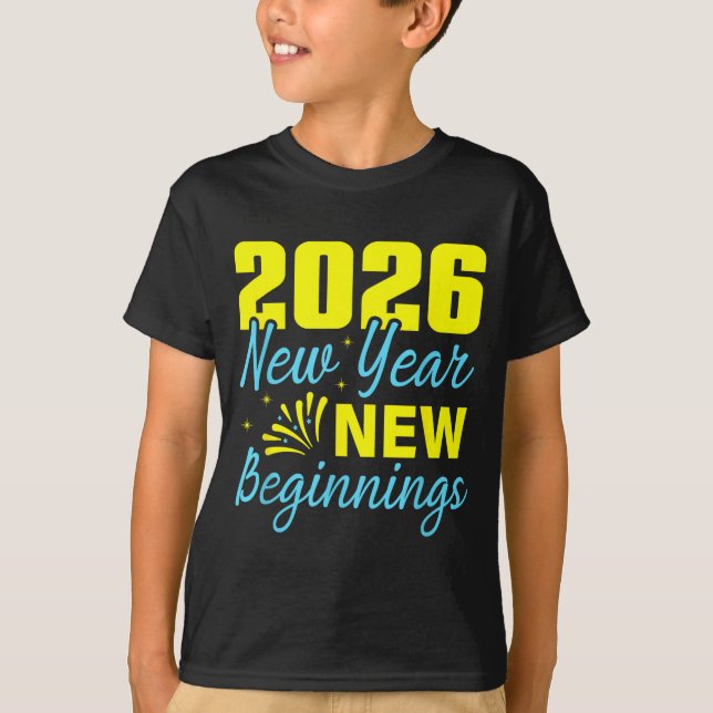 Camiseta Cheers To 2026 Happy New Year Party New Beginning  (Frente)