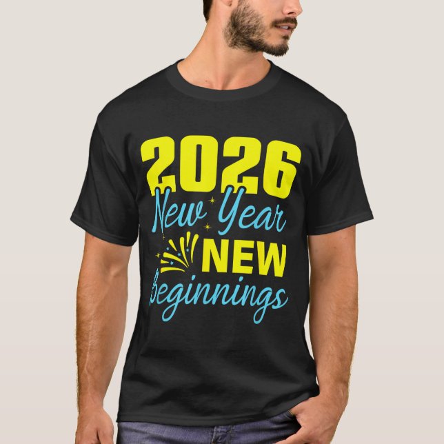 Camiseta Cheers To 2026 Happy New Year Party New Beginning  (Frente)